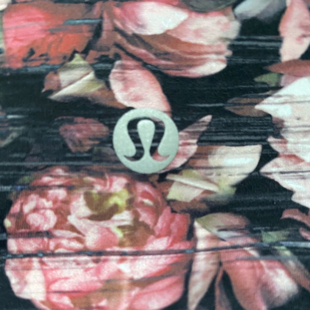 Barely Worn Pink Floral Lululemon Leggings, Size 2